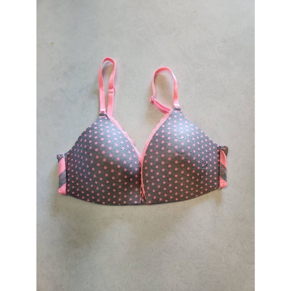 Pink & Gray Polka Dot T-Shirt Bra - Women Intimates